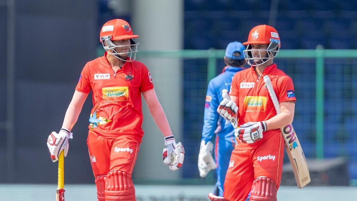 Photo: DPL T20 : South Delhi Superstarz captain Ayush Badoni (R) and Priyansh Arya in DPL T20.